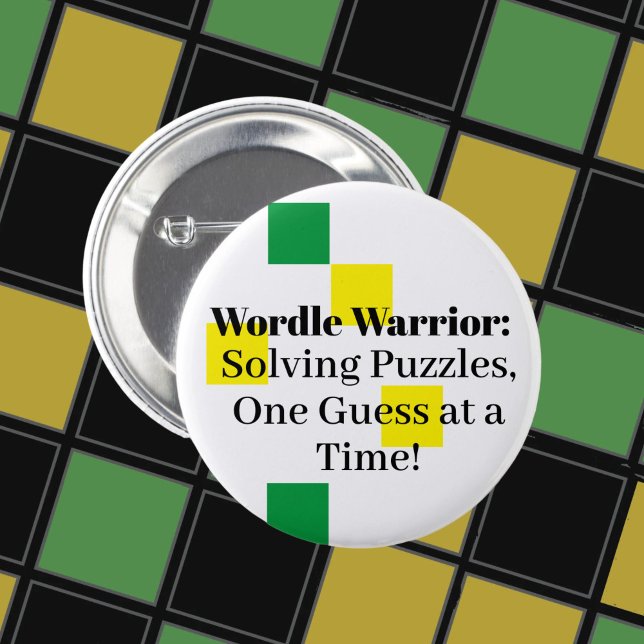 Wordle puzzle solver pin badge  (Creator Uploaded)