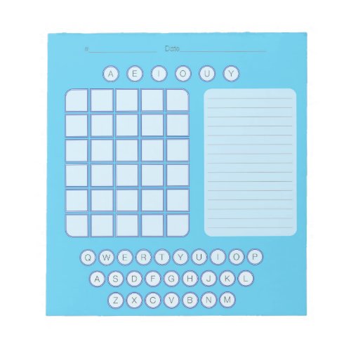 Wordle Scratch Pad Notepad _ Blue