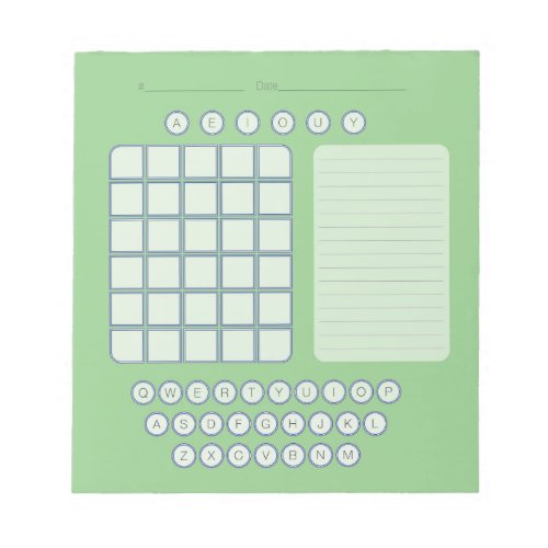 Wordle Scratch Pad Notepad _ Green