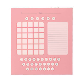 Wordle Scratch Pad Notepad - Pink
