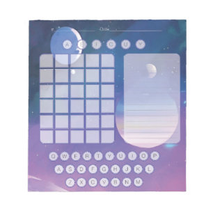 Wordle Scratch Pad Notepad - Space Watercolor Fade