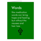Words - a funny poem for someone in chemotherapy (Front)