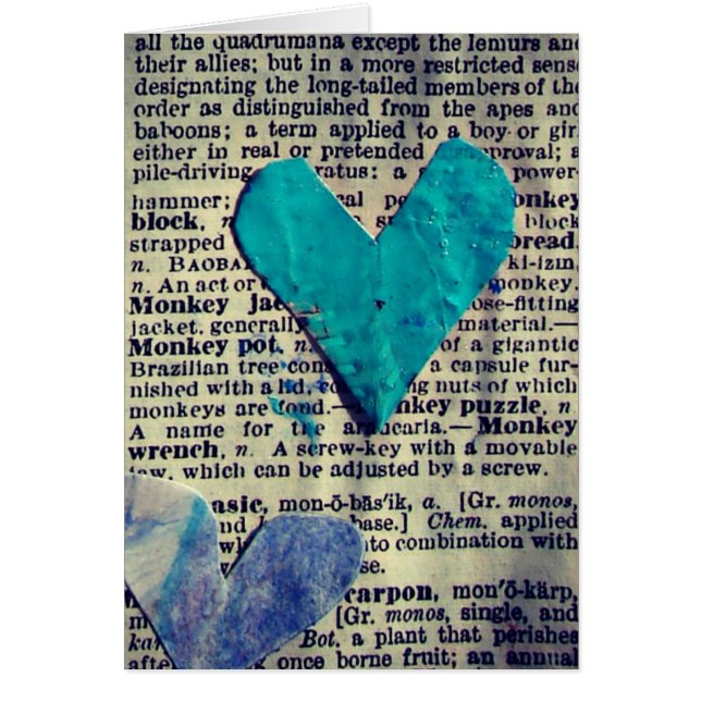 Words and Hearts Abstract Collage, All Occasion (Front)