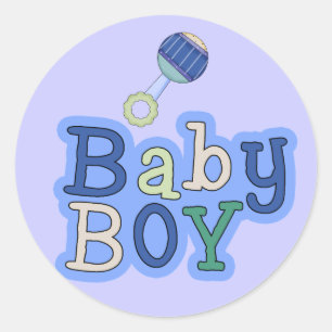 Words Baby Boy W/Rattle Fun Stickers