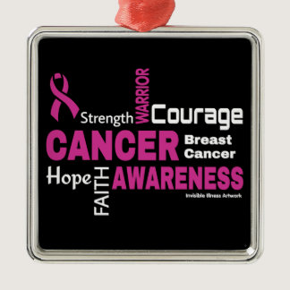 Words...Breast Cancer Metal Ornament