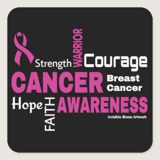 Words...Breast Cancer Square Sticker