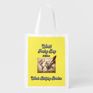 Words Bridging Borders. World Poetry Day Grocery Bag