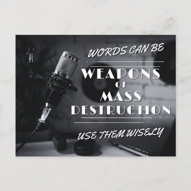 Words Can Be WMDs - Auditory Accountability Postcard (Front)