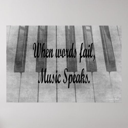 words fail piano music design poster