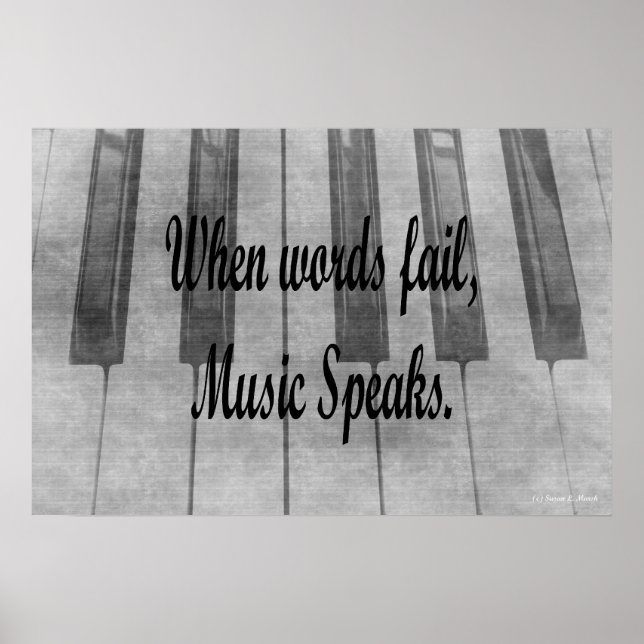 words fail piano music design poster (Front)