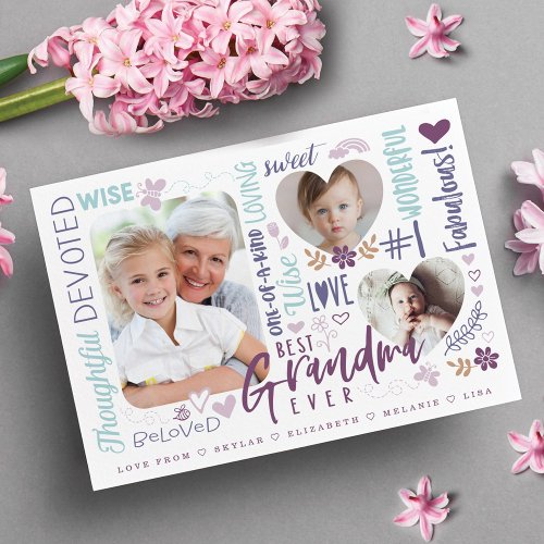 Words for Best Grandma Ever Any Occasion Photo Card