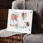 Words for Best Grandma Ever Grandkid Photo Collage Plaque<br><div class="desc">Send a beautiful personalized gift to your Grandma that she'll cherish forever. Special personalized grandchildren photo collage plaque to display your own special family photos and memories. Our design features a simple 3 photo collage with one portrait photo frame and two heart shape photo frames. Best Grandma Ever is displayed...</div>