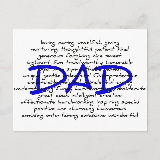 Words For Dad Postcard (Front)