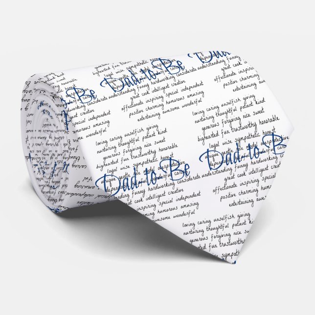 Words for Dad To Be Neck Tie (Rolled)