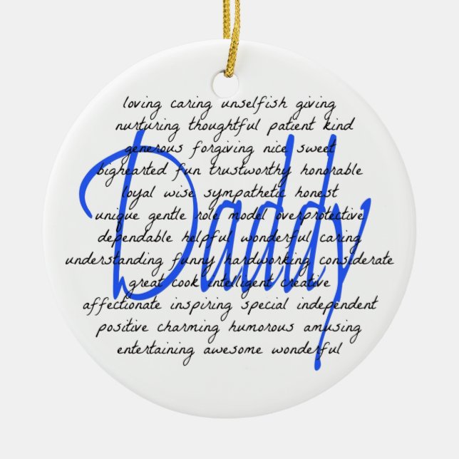 Words For Daddy Ceramic Ornament (Front)