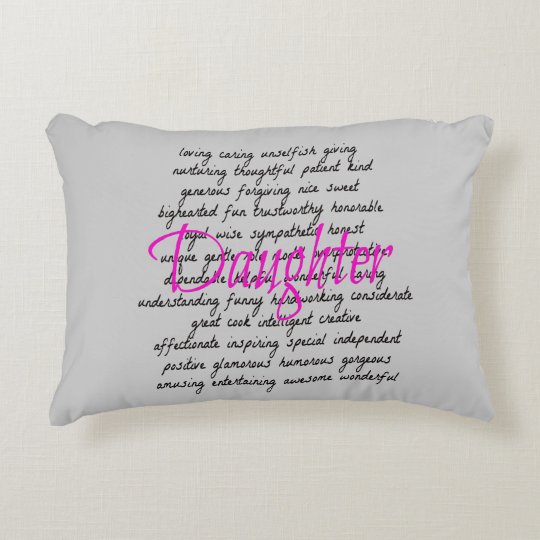 Words for Daughter Decorative Pillow