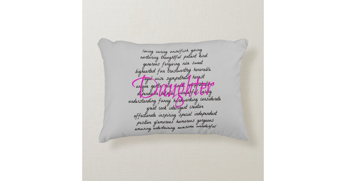 Words For Daughter Decorative Pillow Zazzle Com