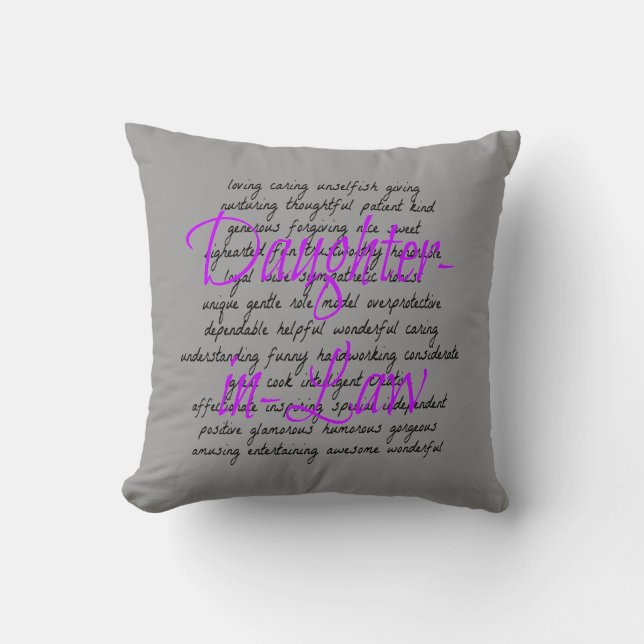 Words for Daughter-in-Law Throw Pillow (Front)