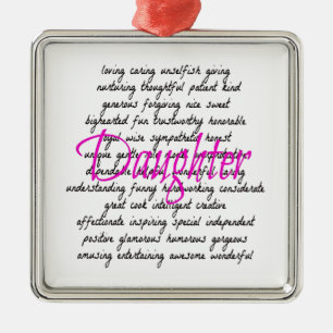 Words for Daughter Metal Ornament