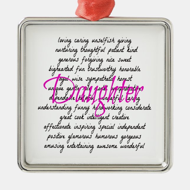 Words for Daughter Metal Ornament (Front)