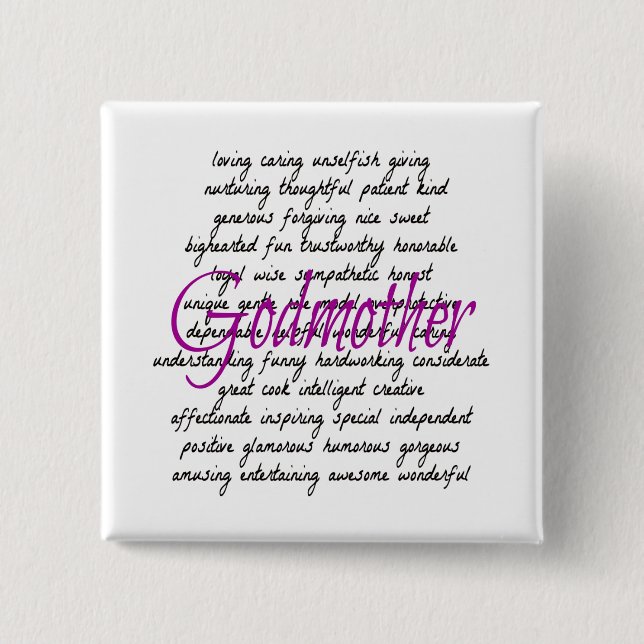 Words for Godmother Button (Front)