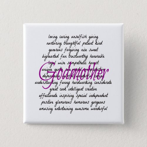 Words for Godmother Button