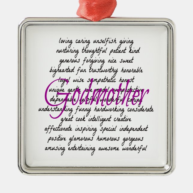 Words for Godmother Metal Ornament (Front)