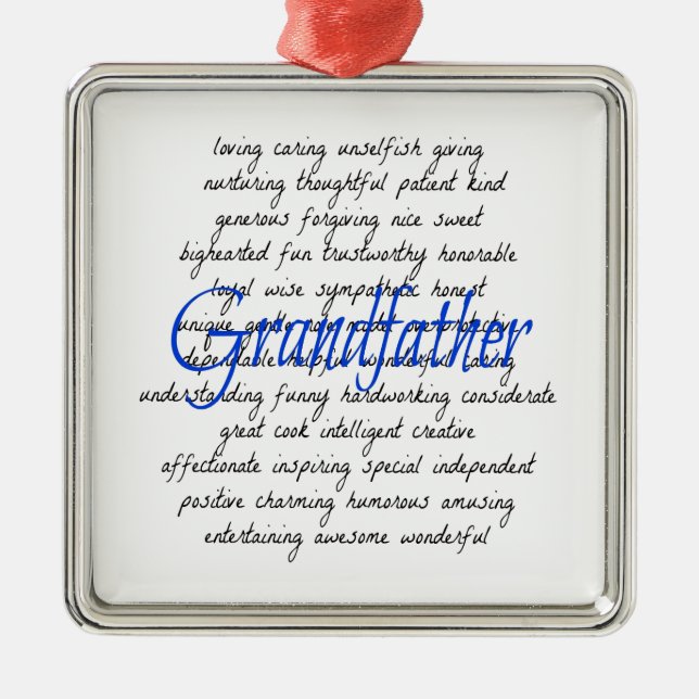 Words for Grandfather Metal Ornament (Front)