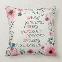 Words For Grandma Polyester Throw Pillow