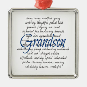 Words for Grandson Metal Ornament