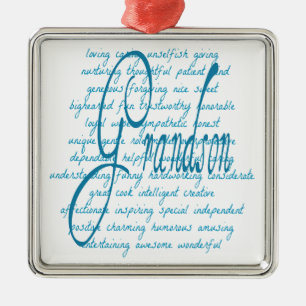 Words for Grandson Metal Ornament