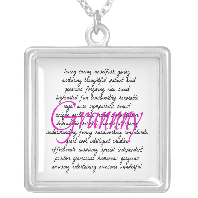 Words for Granny Silver Plated Necklace (Front)