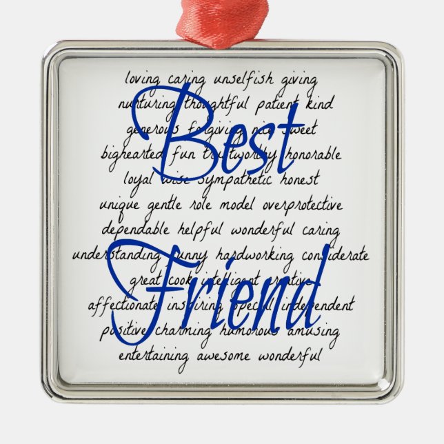 Words for Male Best Friend Metal Ornament (Front)