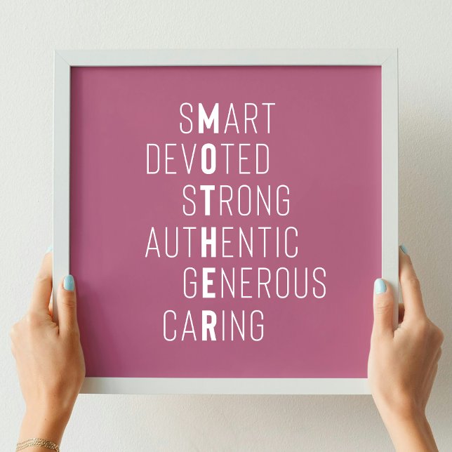 Words for Mother Crossword Definition dusty rose Framed Art (Creator Uploaded)