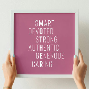 Words for Mother Crossword Definition dusty rose Framed Art