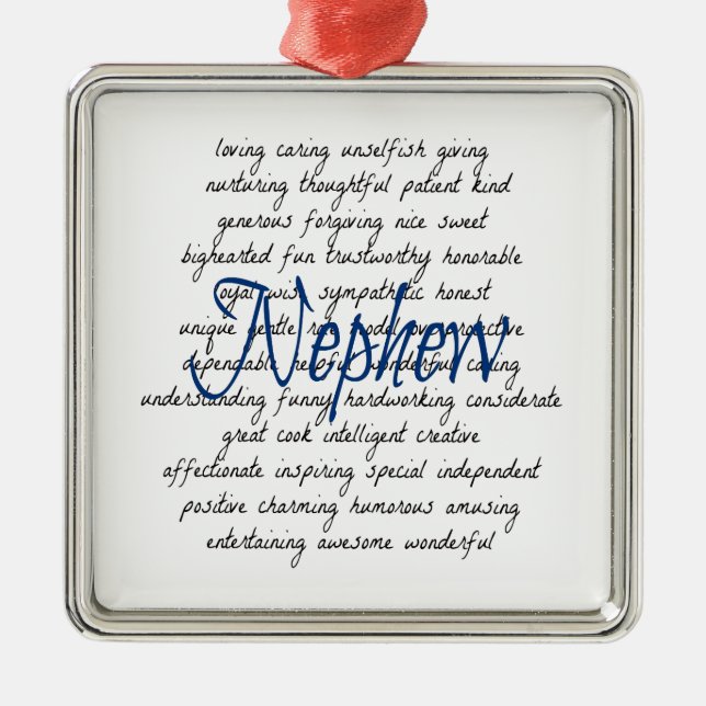 Words for Nephew Metal Ornament (Front)