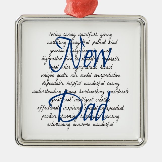 Words for New Dad Metal Ornament (Front)