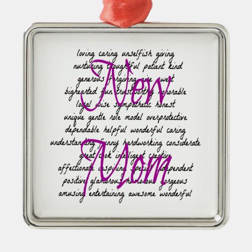 Words for New Mom Metal Ornament