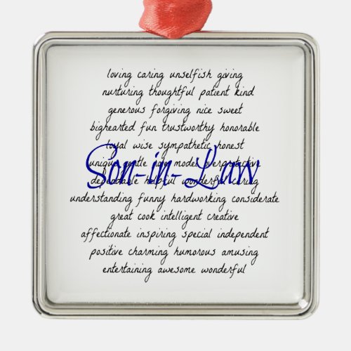 Words for Son_in_Law Metal Ornament