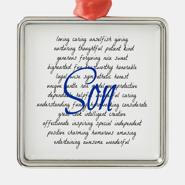 Words for Son Metal Ornament (Front)
