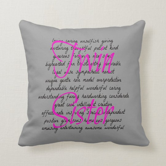 Words for Twin Sister Throw Pillow | Zazzle.com