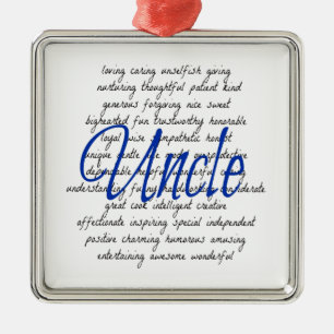 Words for Uncle Metal Ornament