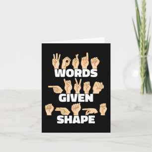 Words given shape ASL American Sign Language  Card