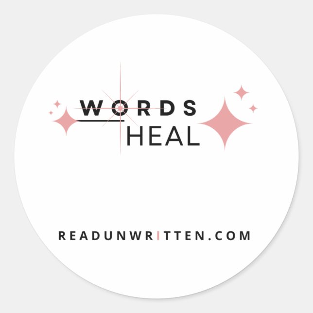Words Heal Classic Round Sticker (Front)