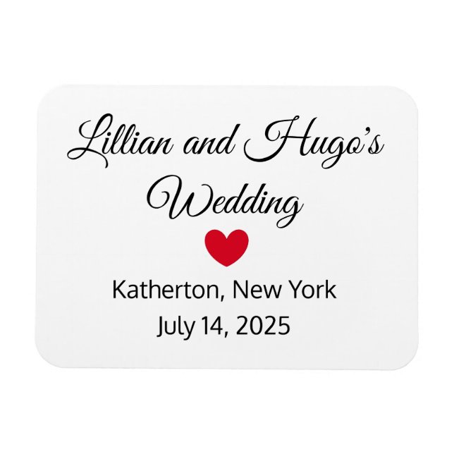 Words & Heart Wedding Magnet (Horizontal)