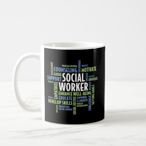Words Lcsw Social Work Month For Social Worker Coffee Mug