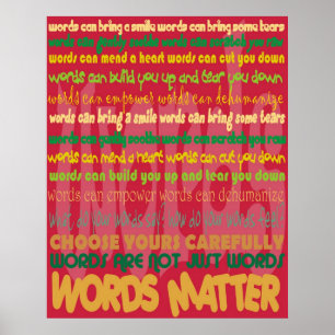 Words Matter (red) Poster