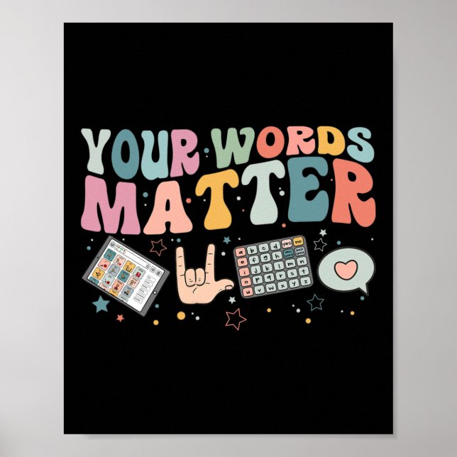 Words Matter Speech Therapy Language Pathologist M Poster (Front)