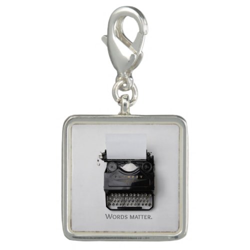 Words Matter Typewriter Charm