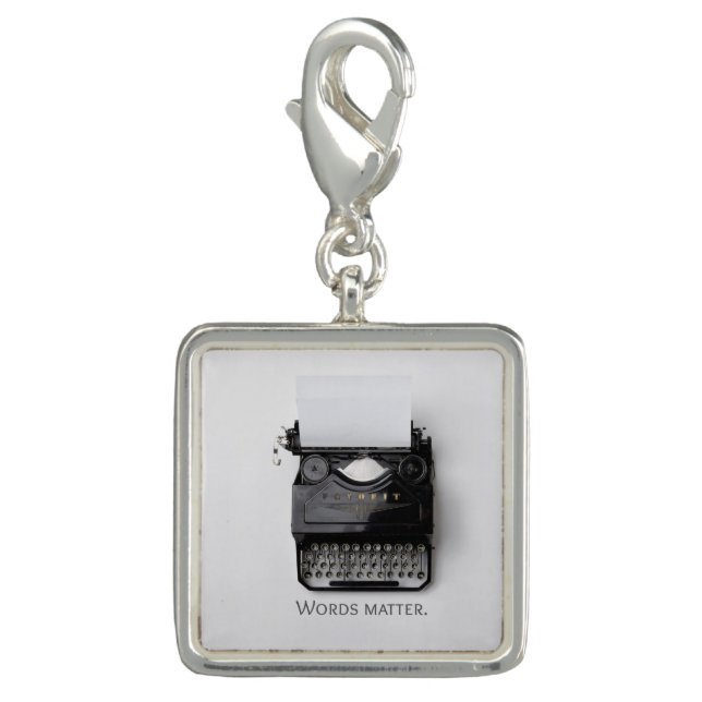 Words Matter Typewriter Charm (Front)